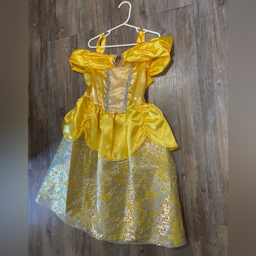 Disney Yellow Princess Dress Costume with Silver Accents